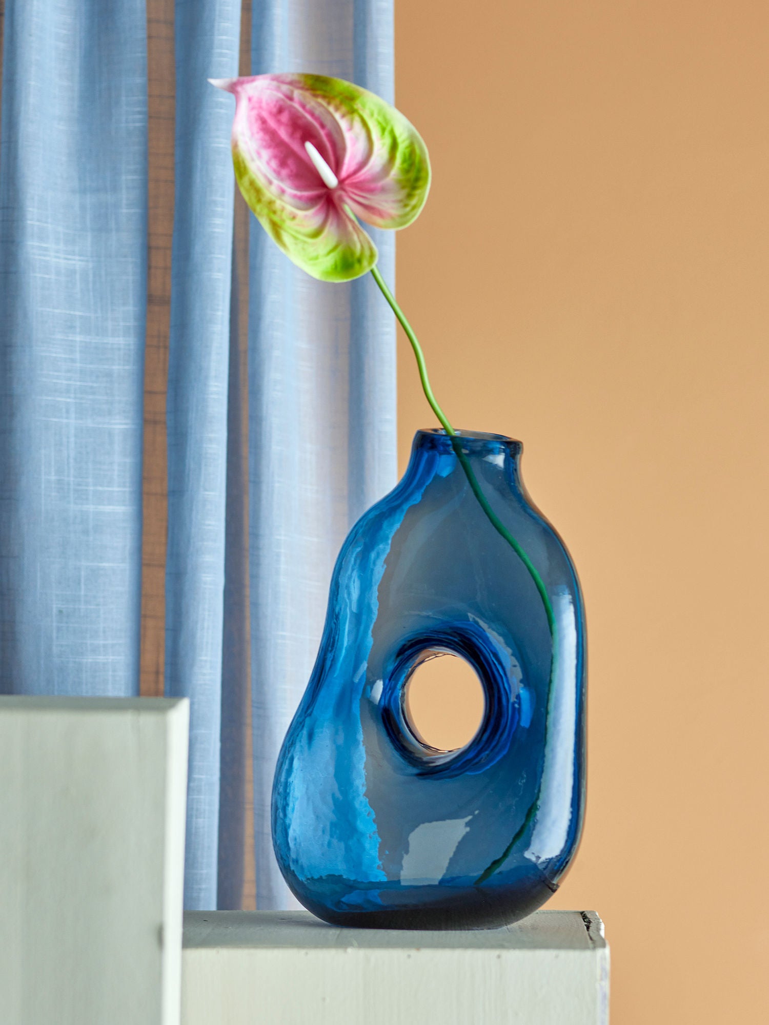 Bloomingville Harri Vase, Blau, Glas