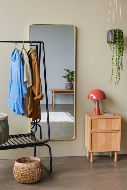 Retro-Wandspiegel, groß, messingfarben – 60 x 4 x 152 cm