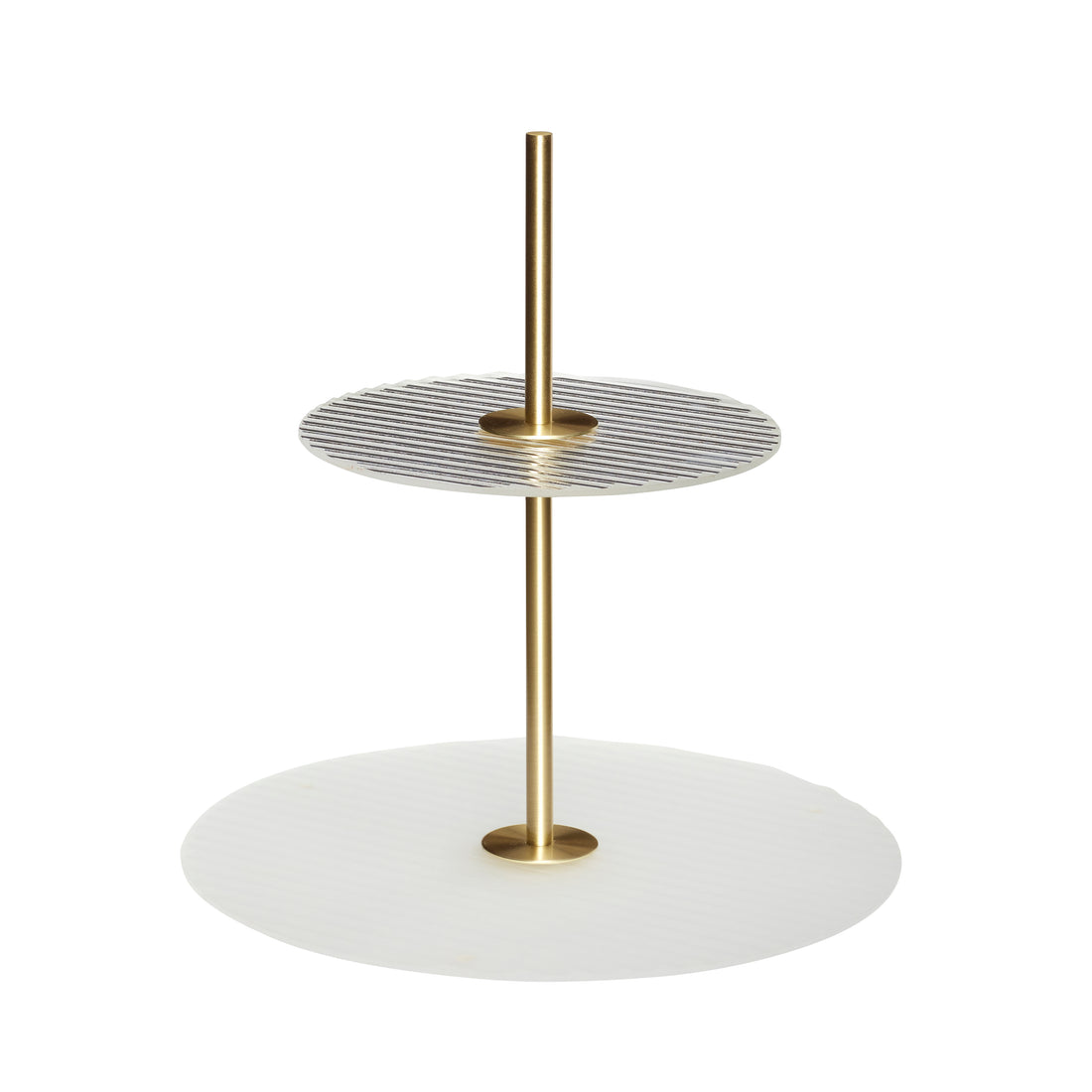 Ripple Étagère Frosted/Messingfarbe - Ø30xh31cm