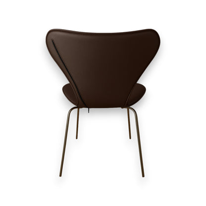 Vollständiger Bezug für Arne Jacobsen 3107 Stuhl aus dunkelbraunem Leder