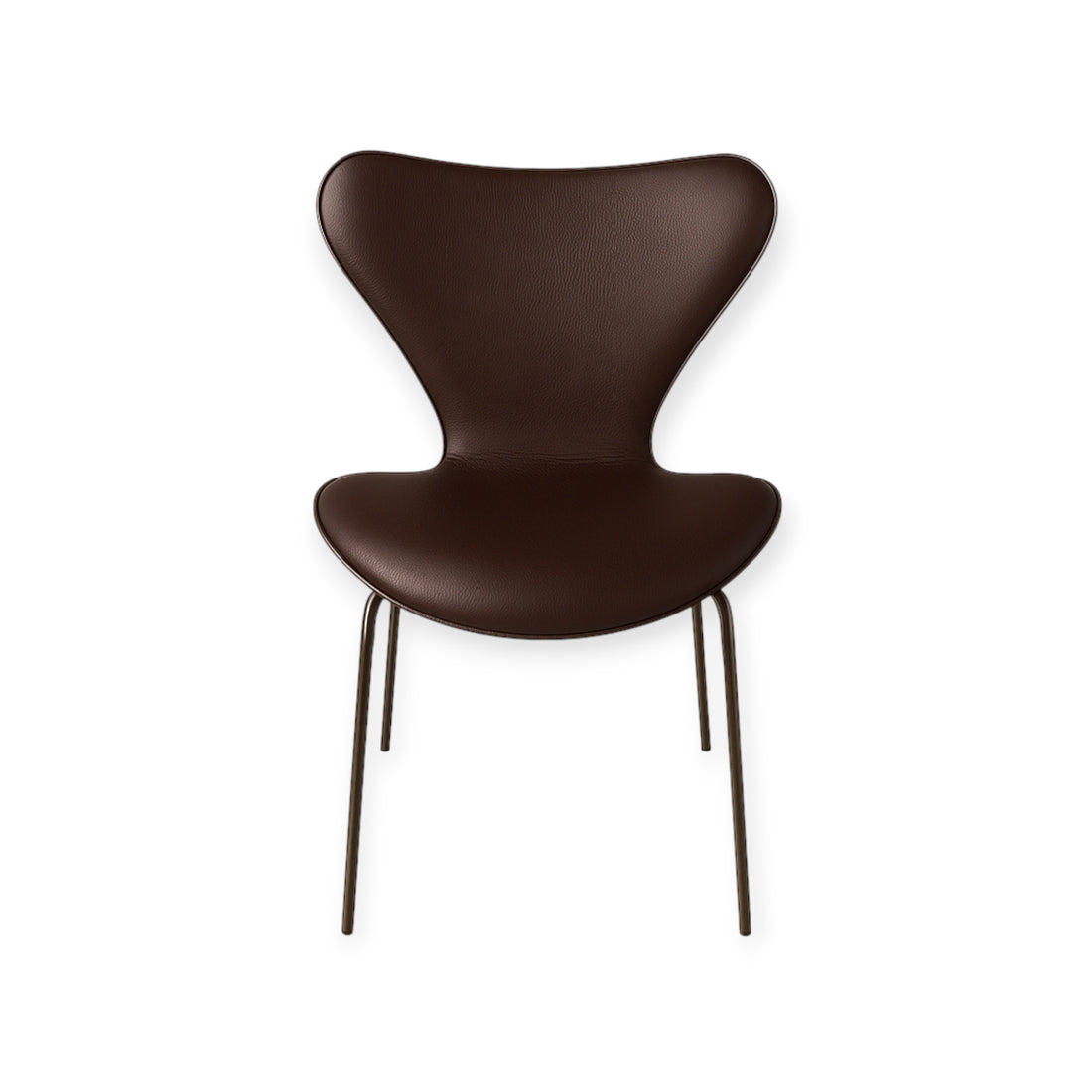 Vollständiger Bezug für Arne Jacobsen 3107 Stuhl aus dunkelbraunem Leder
