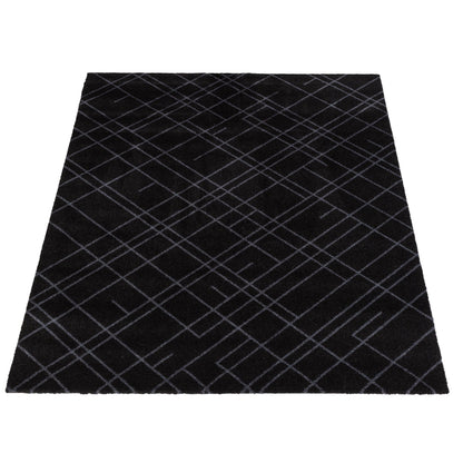 Bodenmatte 90 x 130 cm - Linien/Schwarzgrau