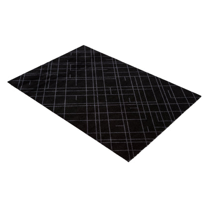Bodenmatte 90 x 130 cm - Linien/Schwarzgrau