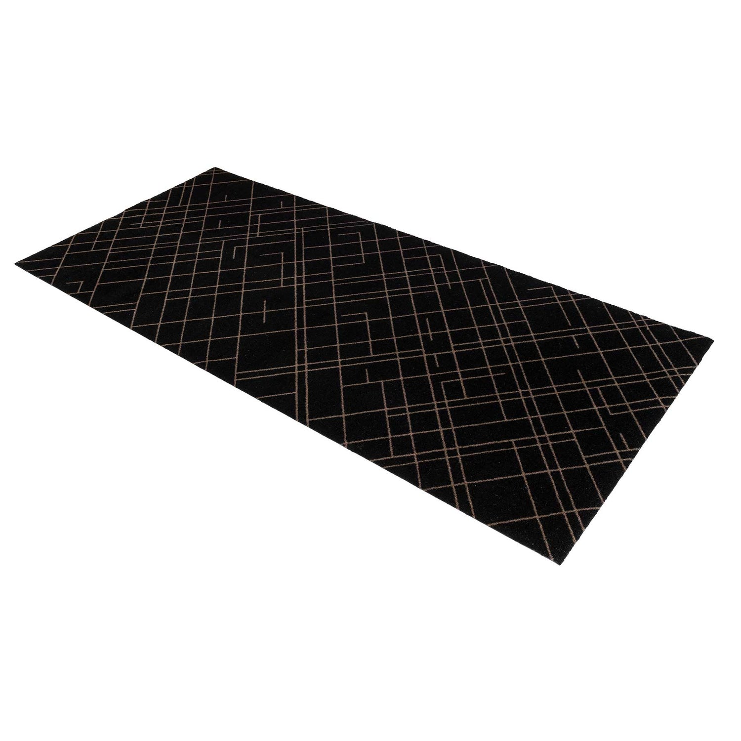 Bodenmatte 90 x 200 cm - Linien/Sandschwarz