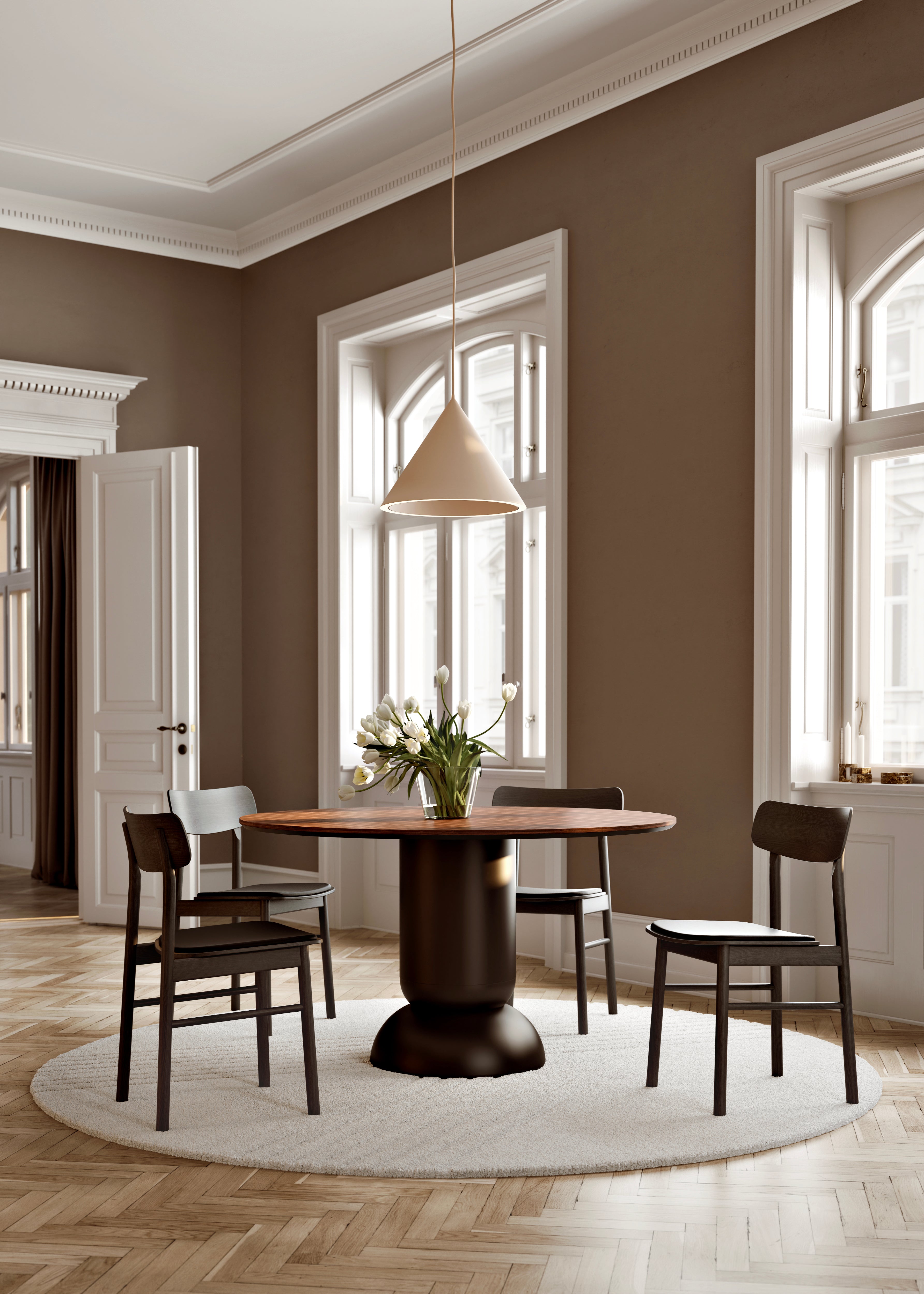 Soma Esszimmerstuhl – Schwarz mit Leder