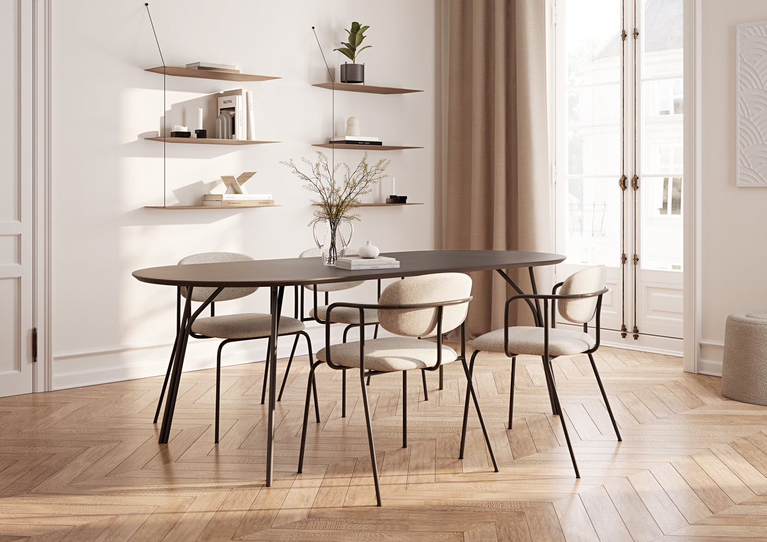 Tree Esstisch (220 cm) – Schwarz/Schwarz