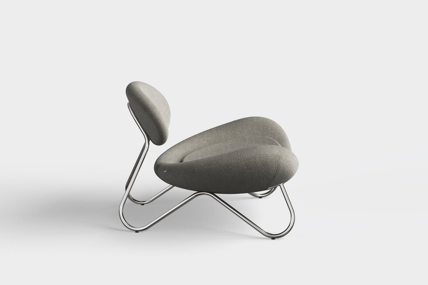 Meadow Lounge Chair – Warmes Grau/Chrom