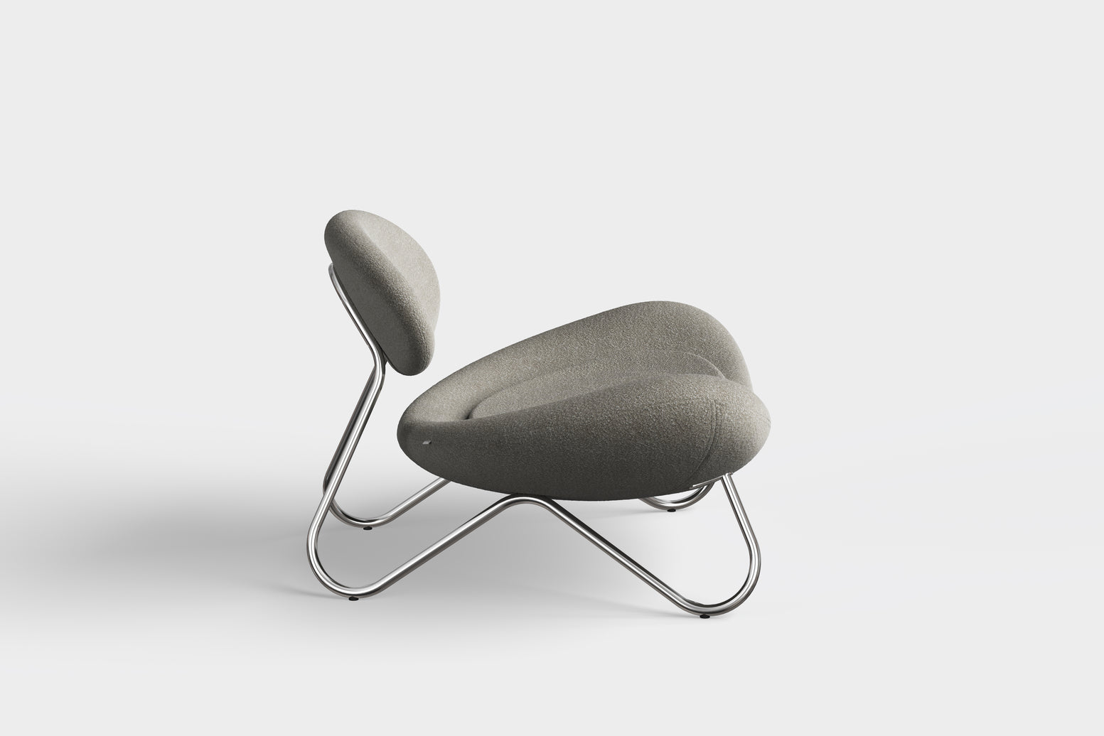 Meadow Lounge Chair – Warmes Grau/Chrom