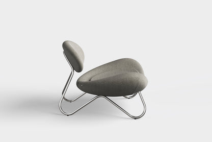 Meadow Lounge Chair – Warmes Grau/Chrom