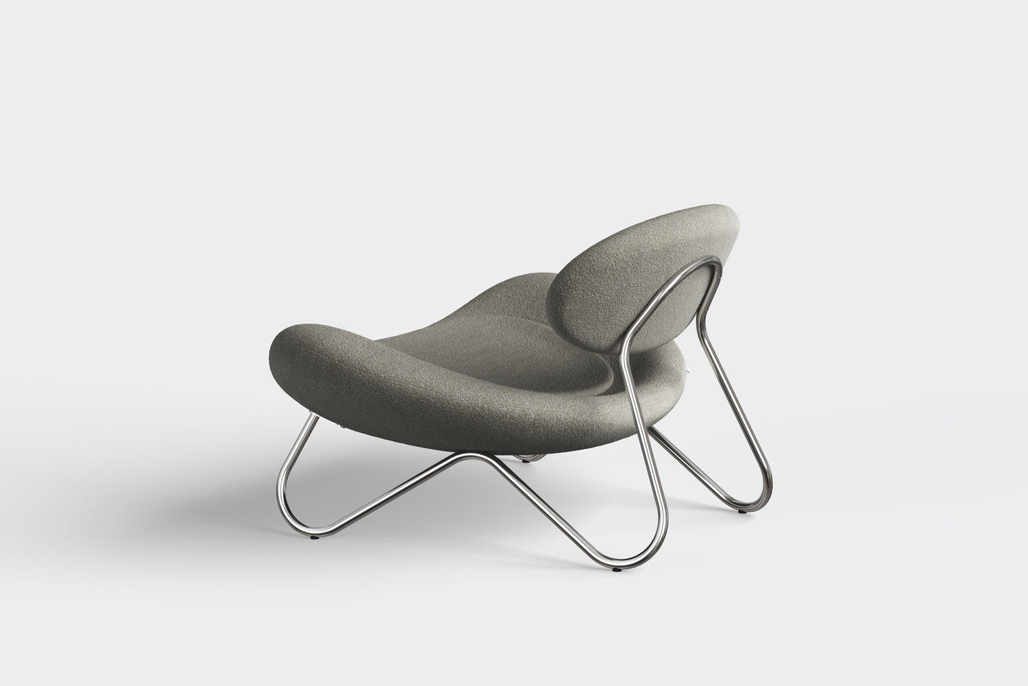 Meadow Lounge Chair – Warmes Grau/Chrom