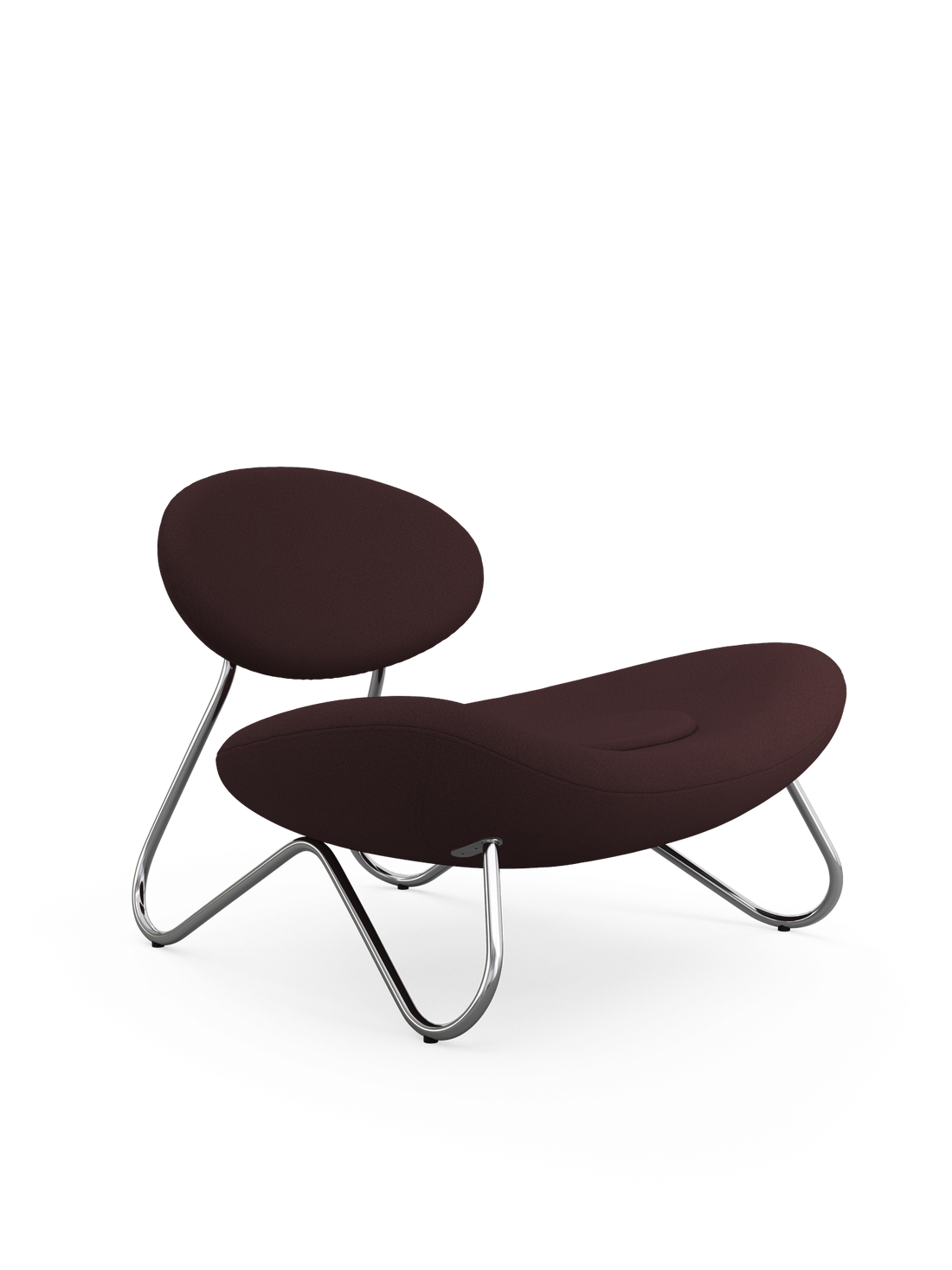 Meadow Lounge Chair – Bordeaux/Gebürsteter Stahl