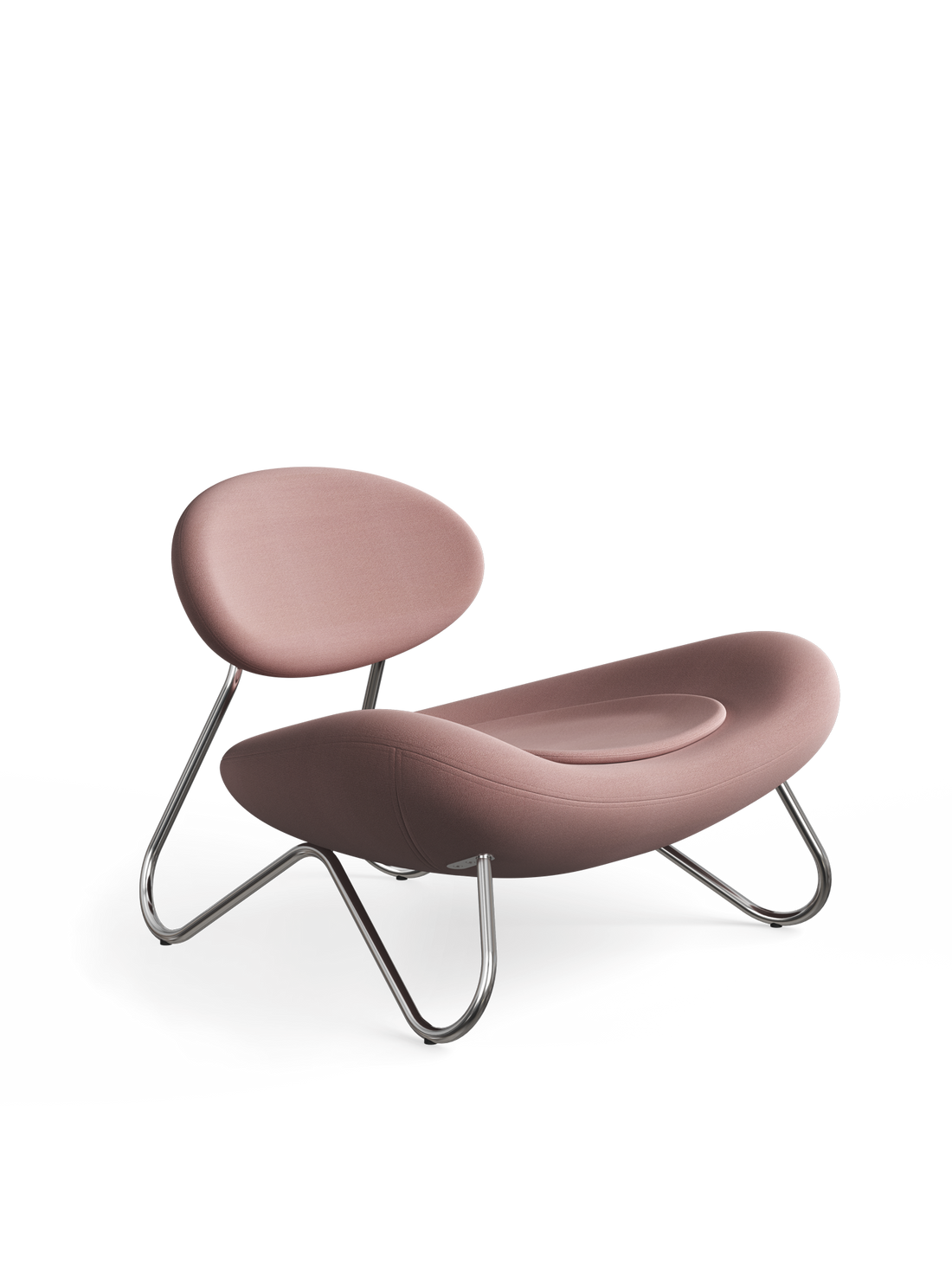 Meadow Lounge-Sessel – Altrosa/Chrom