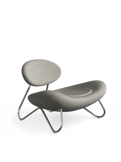 Meadow Lounge Chair – Warmes Grau/Chrom