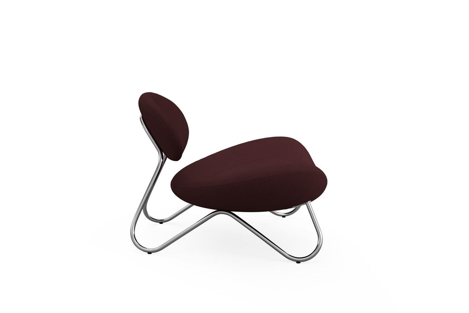 Meadow Lounge Chair – Bordeaux/Gebürsteter Stahl