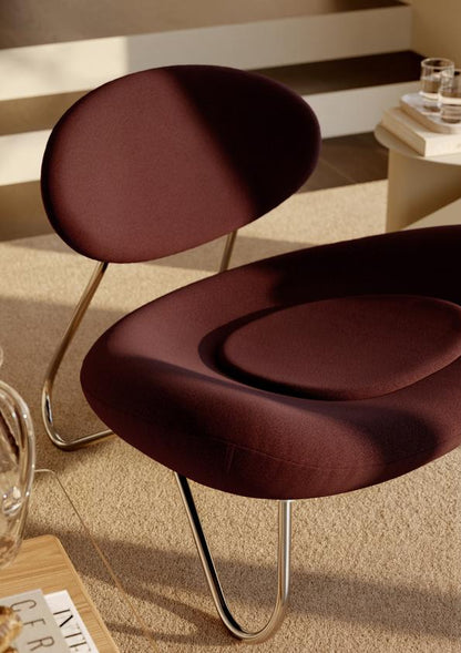 Meadow Lounge Chair – Bordeaux/Gebürsteter Stahl