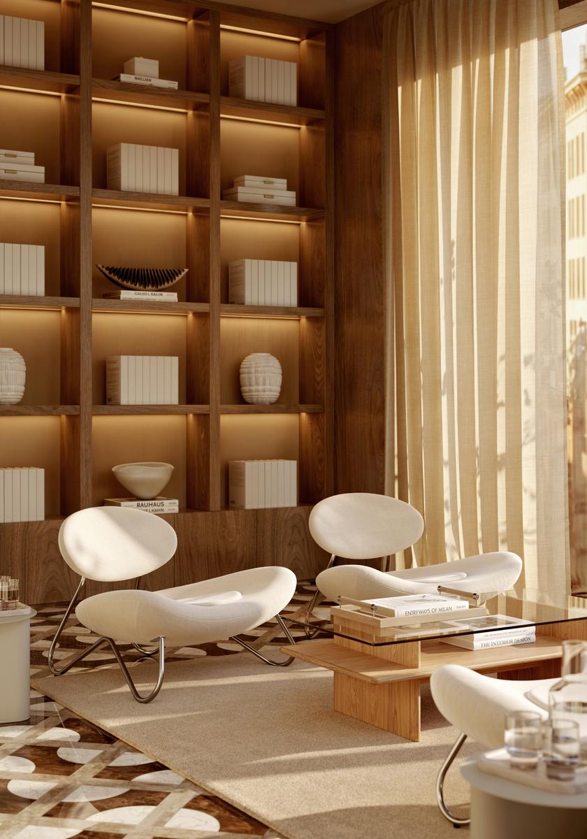 Meadow Lounge Chair – Weiß/Chrom