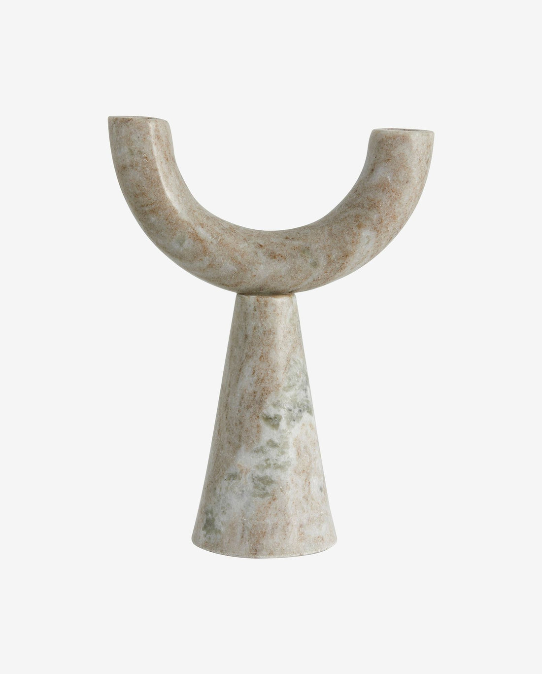 RIF Candlestick in Marmor - H26,5 cm - hellbraun