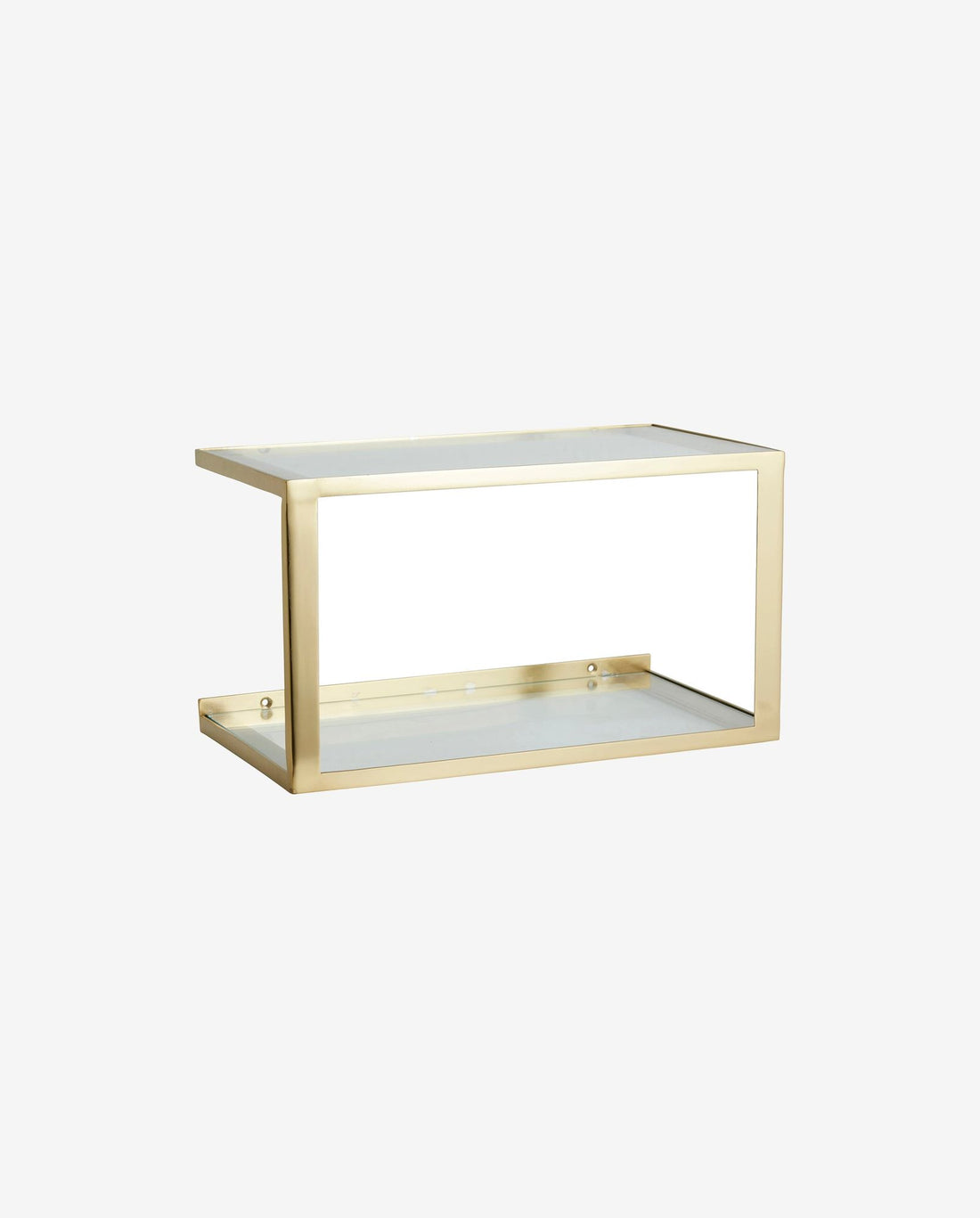 Nera Regal/Metallbetttisch mit Glas - 36x20 cm - Gold Finish