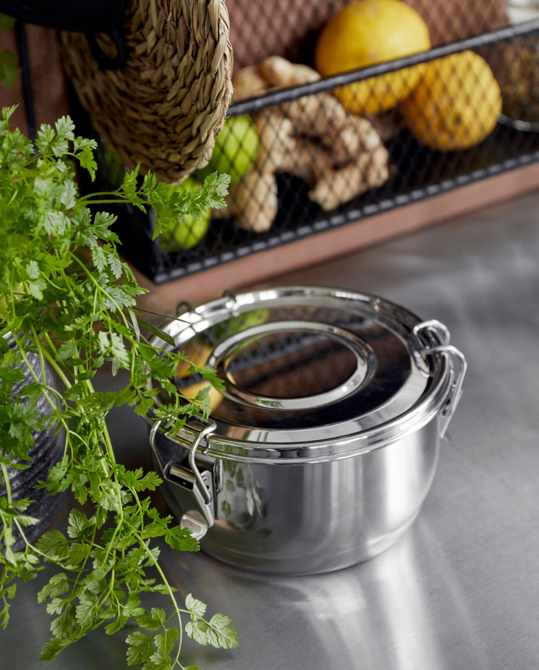 Cani Round Lunchbox in Edelstahl - Ø15 cm