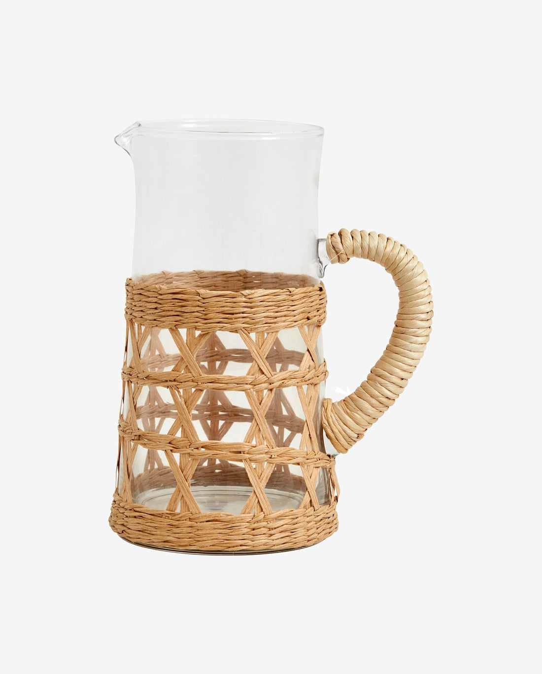 Weva Pitcher in klarem Glas mit Weiden - H24 cm - Natur