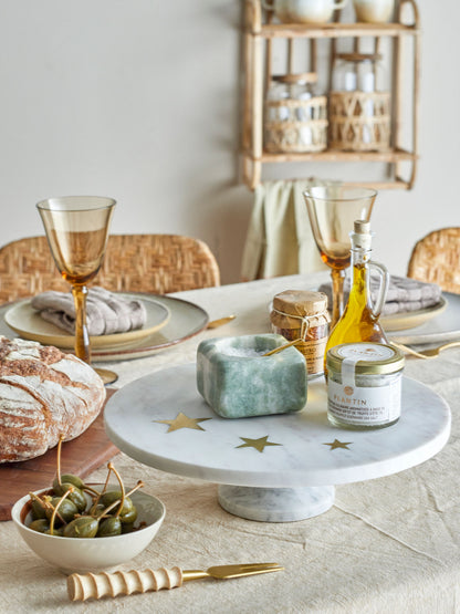 Bloomingville Fenya Star Cake Dish, weiß, Marmor
