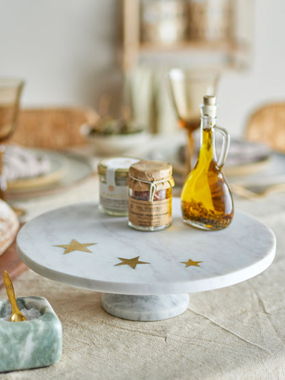 Bloomingville Fenya Star Cake Dish, weiß, Marmor