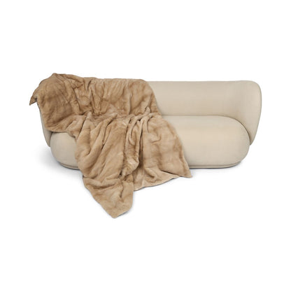 Nerz kariert | Rückseite aus Kaschmir | Palomino | 120x220 cm