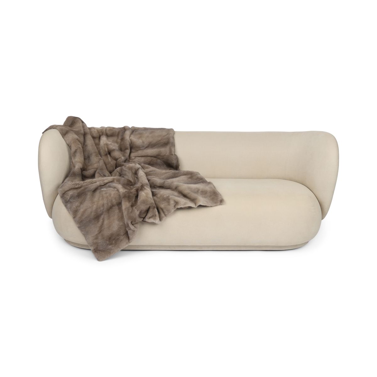 Nerz kariert | Rückseite aus Kaschmir | Silberblau | 120x136cm