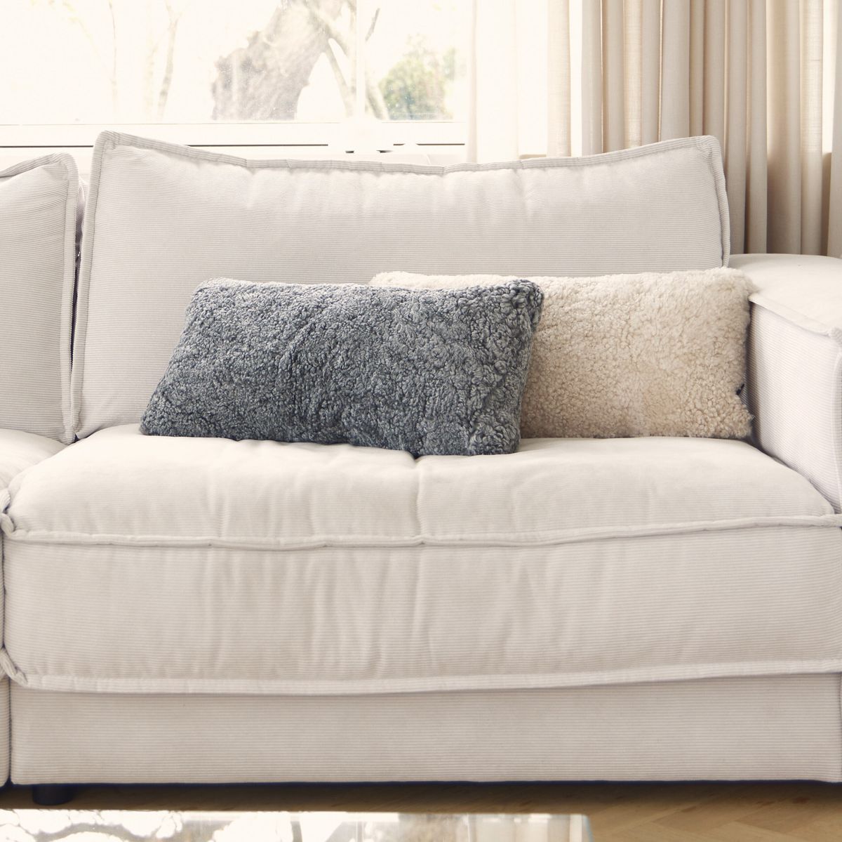 Lammfellkissen | Kurzhaarig | Neuseeland | Doppelseitig | 30x60 cm