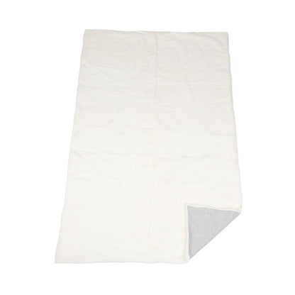 Nerz kariert | Rückseite aus Kaschmir | Perle | 122x180 cm