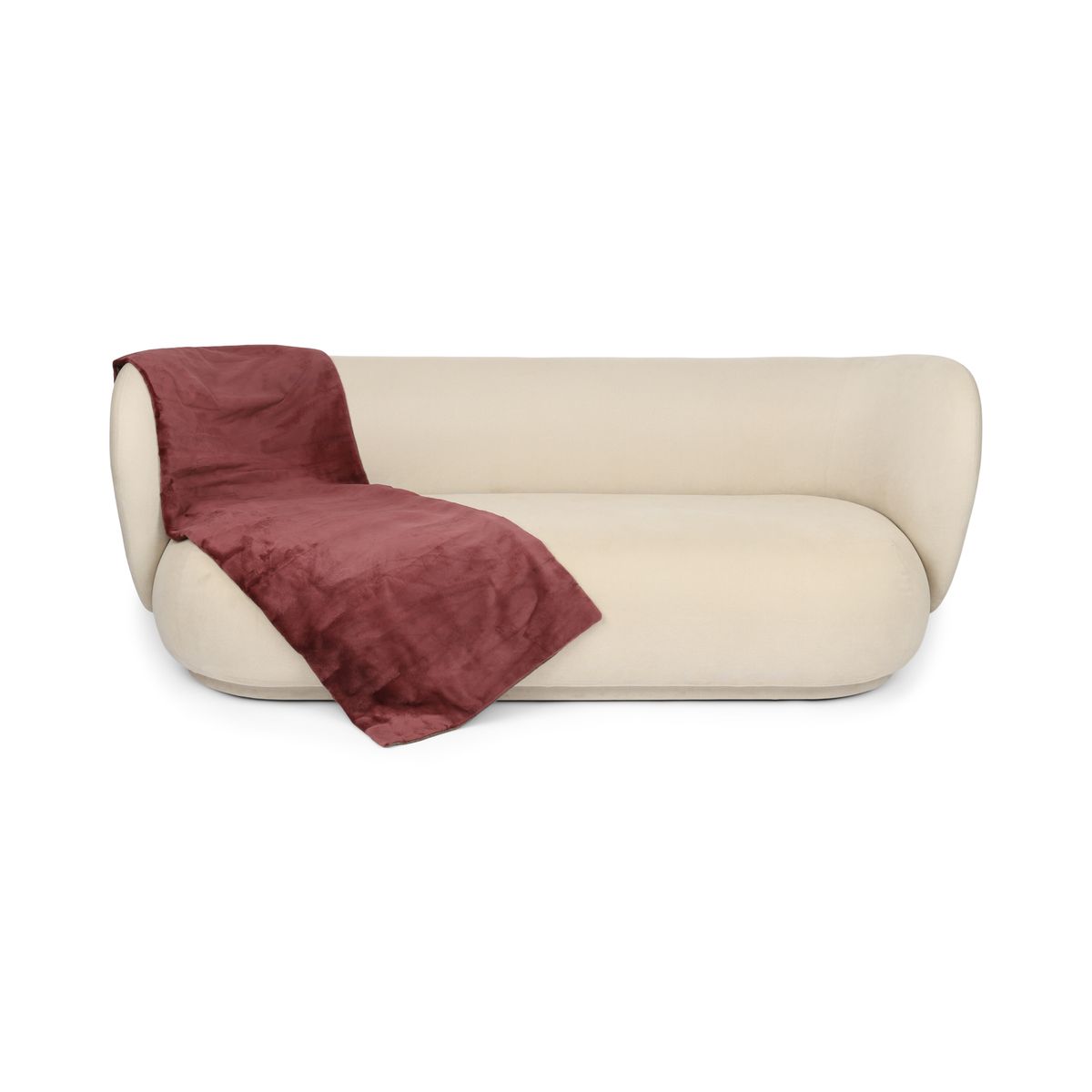 Nerz kariert | Rückseite aus Kaschmir | Alte Rose | 62x158 cm