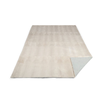 Nerz kariert | Rückseite aus Kaschmir | Perle | 235 x 162 cm