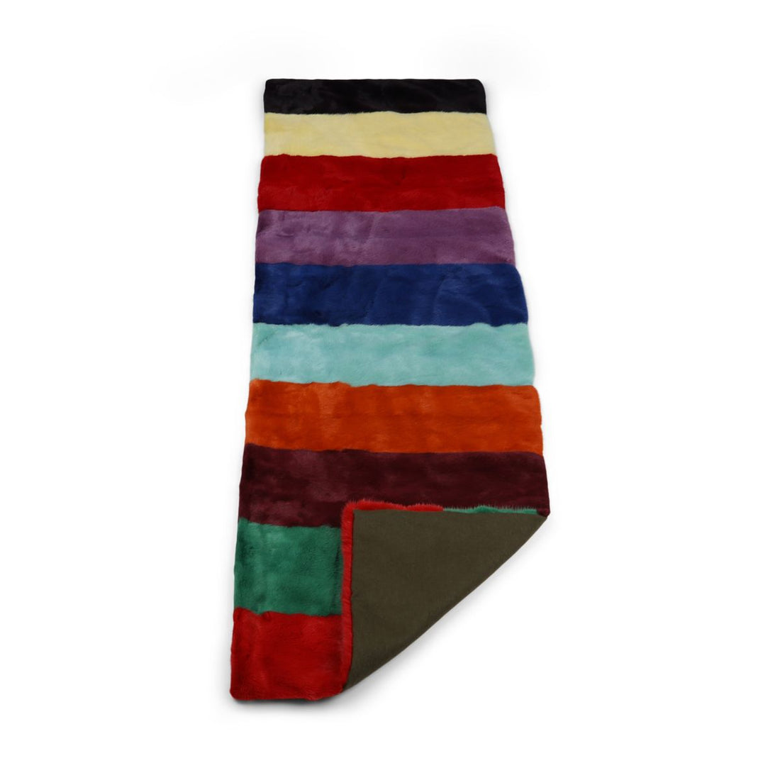 Nerz kariert | Rückseite aus Kaschmir | Mehrfarbig hell | 70x230 cm