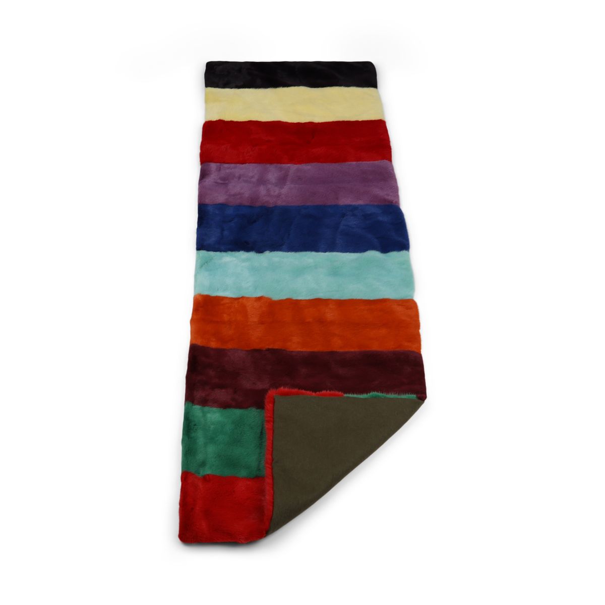 Nerz kariert | Rückseite aus Kaschmir | Mehrfarbig hell | 70x230 cm