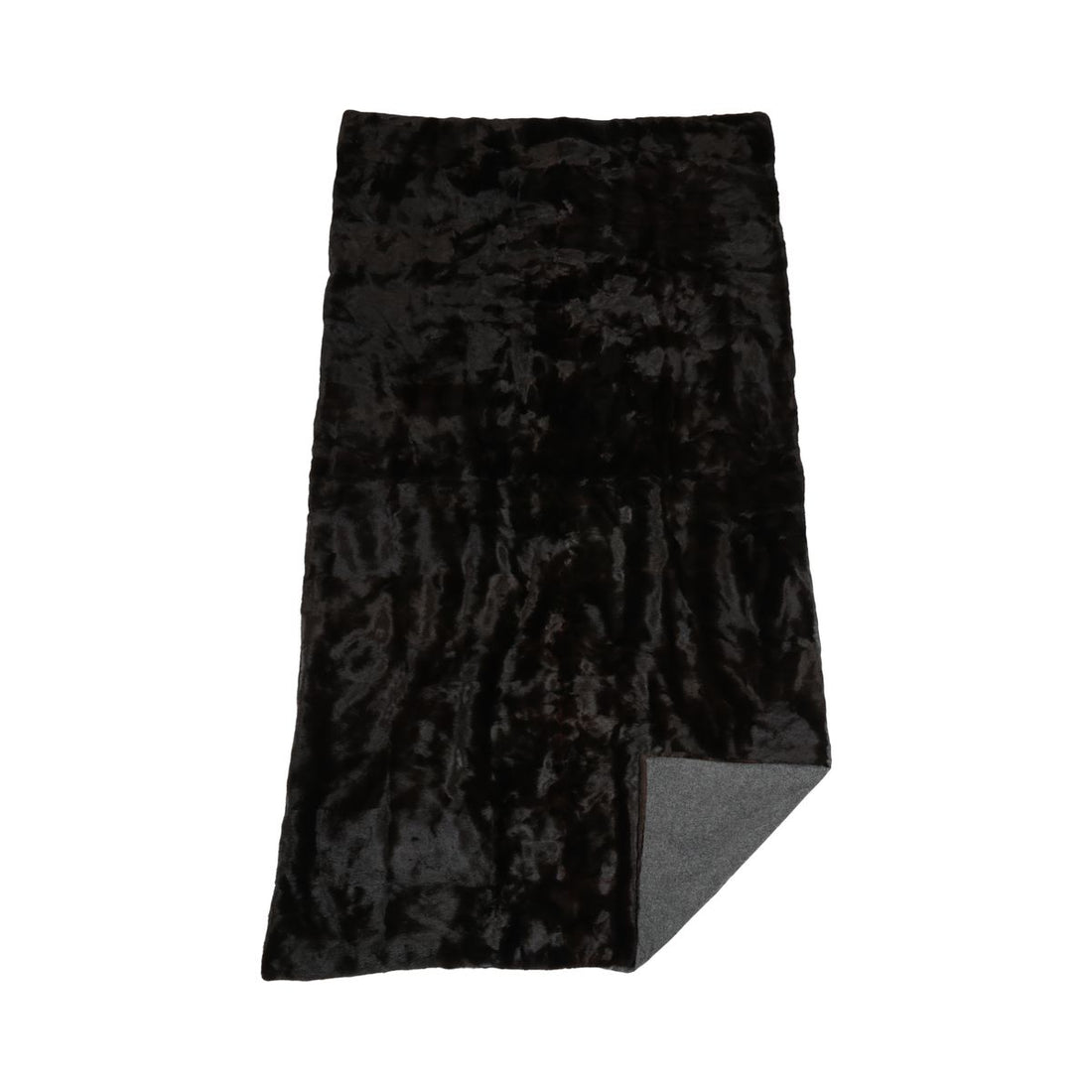 Nerz kariert | Rückseite aus Kaschmir | Dunkelbraun | 122x222 cm