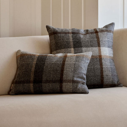 Karierte Sammlung | Wollkissen | Doppelseitig | 34x52cm