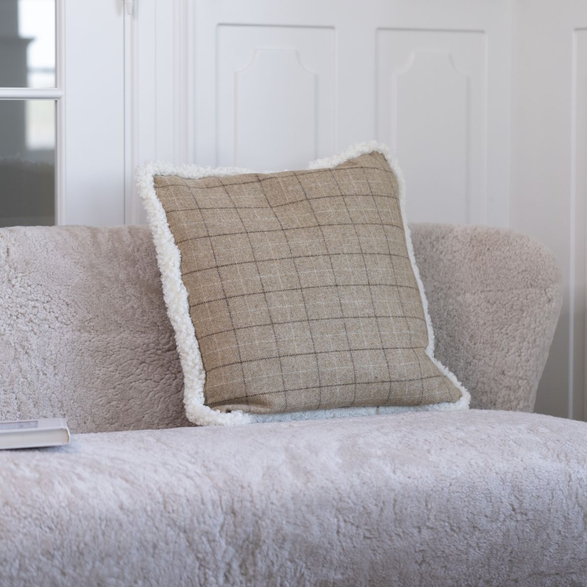 Karierte Sammlung | Wollkissen | Kurzhaarig | 52x52 cm