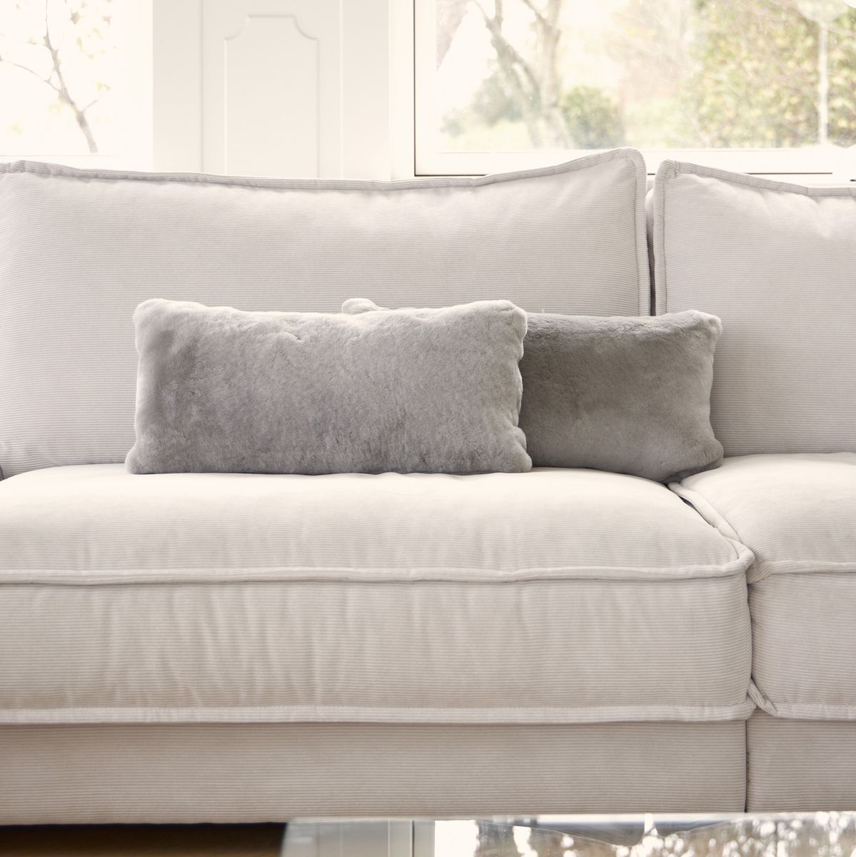 Lammfellkissen | Mokassin | Doppelseitig | 28x56cm