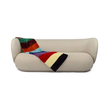 Nerz kariert | Rückseite aus Kaschmir | Mehrfarbig hell | 70x230 cm