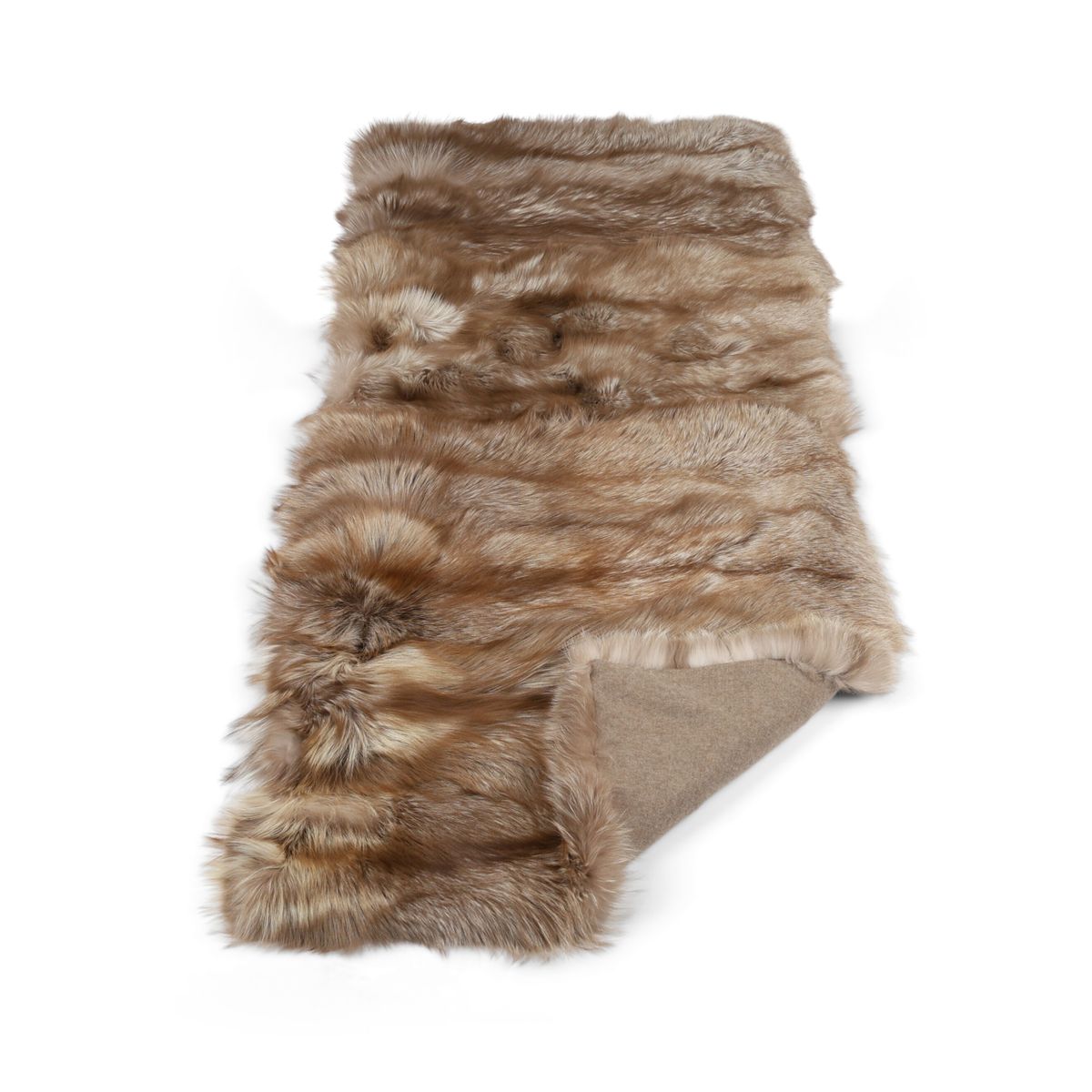 Premium Teppich aus Fuchs | Rückseite aus Kaschmir | Pastell | 160x70 cm