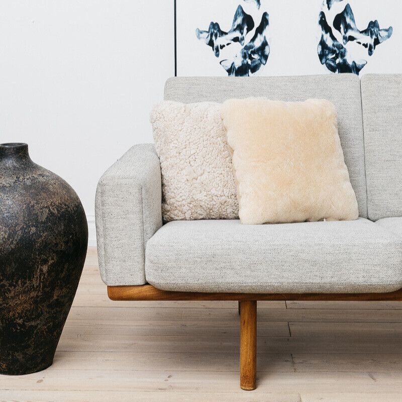 Lammfellkissen | Mokassin | Doppelseitig | 40x40 cm