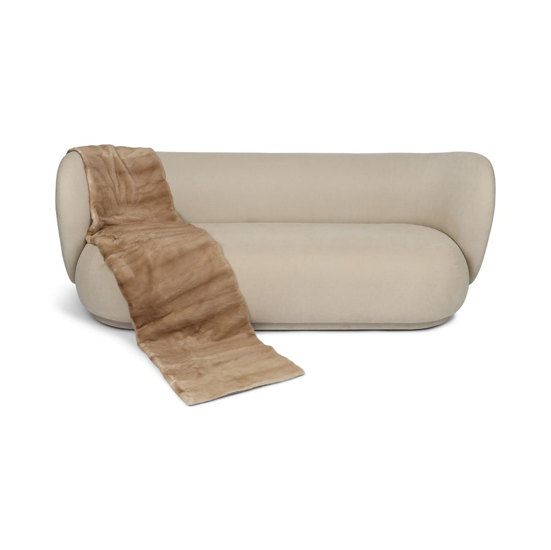 Nerz kariert | Rückseite aus Kaschmir | Palomino | 50x204 cm