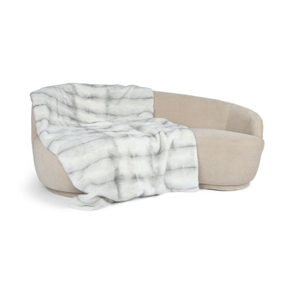 Nerz kariert | Rückseite aus Kaschmir | Saphirkreuz | 55x220 cm