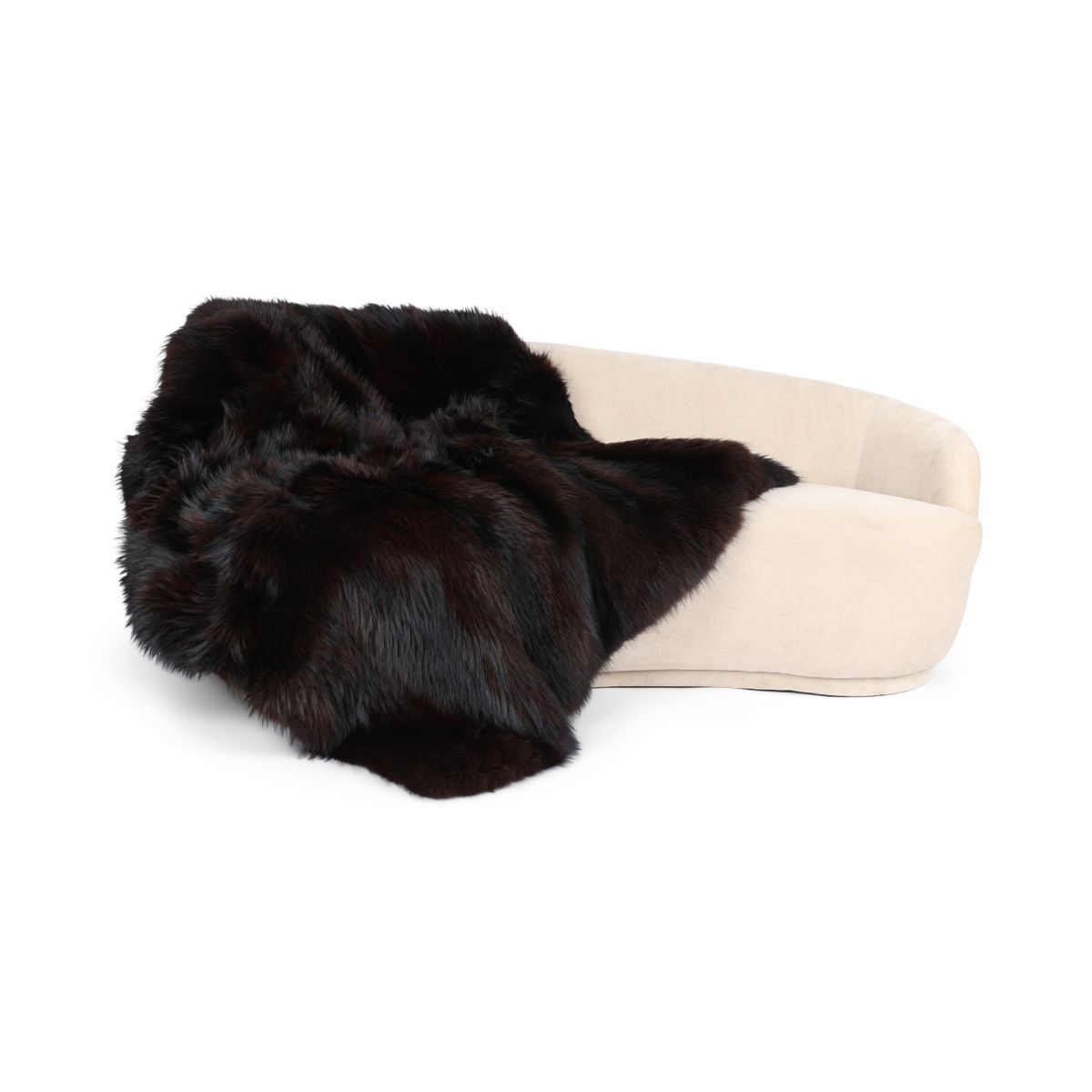 Premium-Fuchs-Plaid | Rückseite aus Kaschmir | Dunkelbraun | 150x150 cm