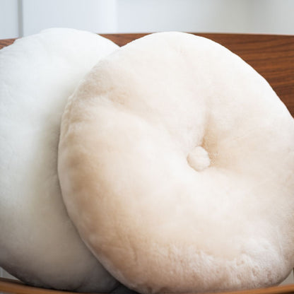 Lammfellkissen | Mokassin | Doppelseitig | Ø45 cm