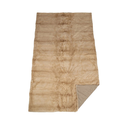 Nerz kariert | Rückseite aus Kaschmir | Palomino | 120x220 cm