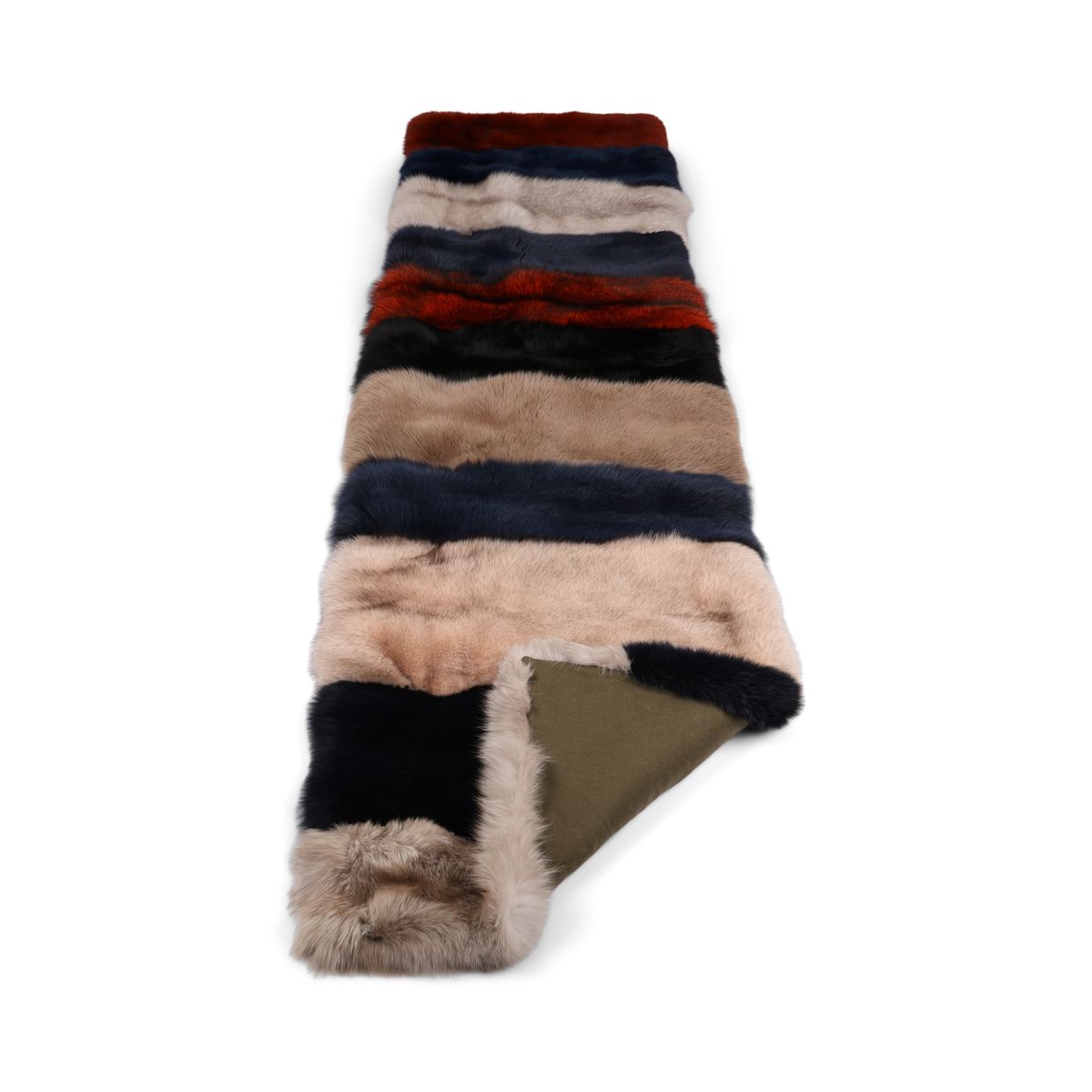 Premium-Fuchs-Plaid | Rückseite aus Kaschmir | Mehrfarbig | 70x260cm