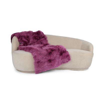 Premium Teppich aus Fuchs | Rückseite aus Kaschmir | Traube Lila | 180x70 cm