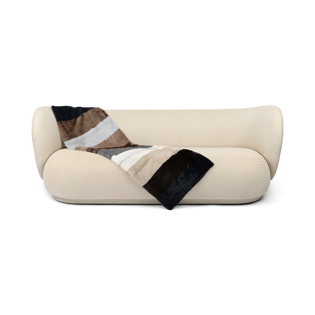 Nerz kariert | Rückseite aus Kaschmir | Mehrfarbig | 52x156cm