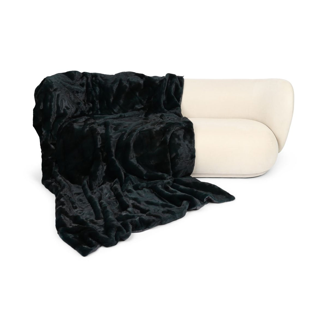 Nerz kariert | Rückseite aus Kaschmir | Antikgrün | 180x210 cm